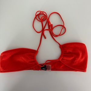 Red rib Aster candy bathing suit top